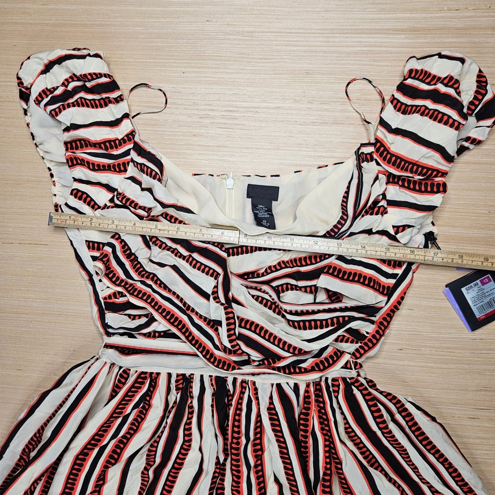 Anna‎ Sui Silk Striped Dress Women 13 Multi-Color NEW Designer Boho Target - Picture 6 of 16